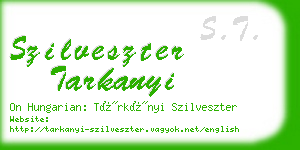 szilveszter tarkanyi business card